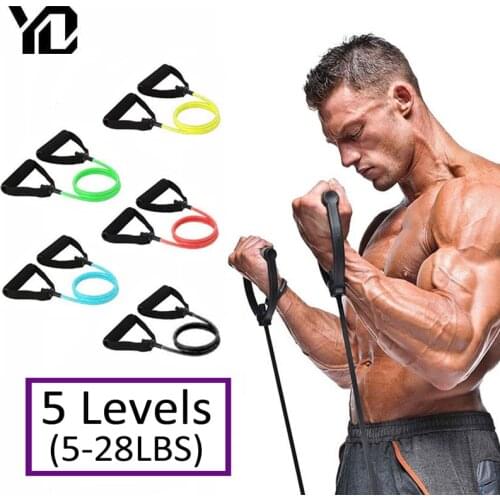 120cm Fitness Resistance Bands Gym Equipment Elastic Bands For Yoga Pull Rope Fitness Workout Home Excerciser Training 5 Levels