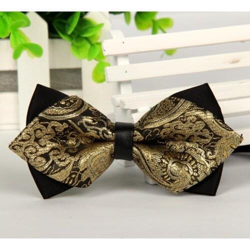 Mens bow arrow red pointed black and gold fashion butterfly party wedding bow ties for mens girls boys bowtie kids be usable