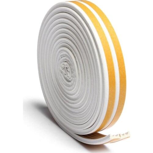 Hot Black/White/Brown 5M D/E/P Type Foam Weather Draught Excluder Self Adhesive Window Door Seal Strip
