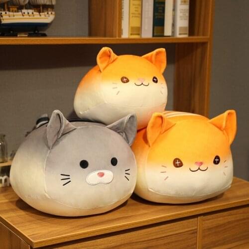 Creative Bread Cats Plush Toys Kawaii Round Roll Ball Lovely Stuffed Animals 30 cm 40 cm Cat Pillow Doll Children Gift Peluche