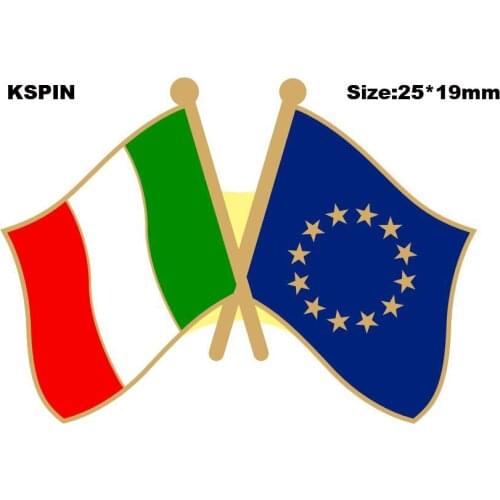 Italy & European Friendship Flag Lapel Pin Friendship Flag Badge Flag pin