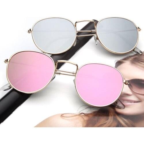 New Women Sunglasses Fashion Trend Round Vintage Frame Colorful Reflective Sun Glasses Men Luxury Designer Glasses for Driving