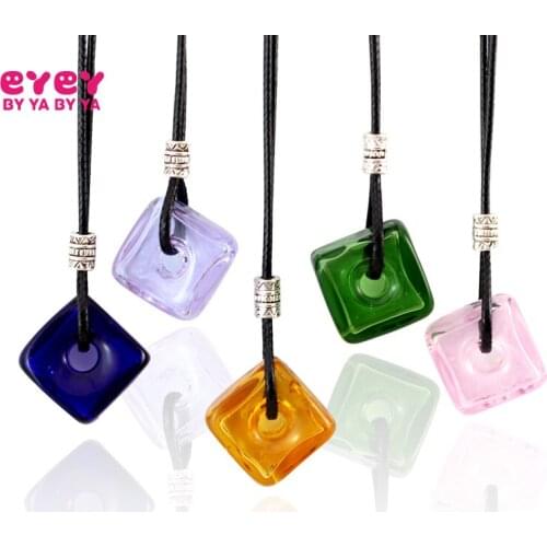 1PC 20MM Square Diffuser Bottle Necklace With Diffuser Hole Perfume bottle necklace essential oil bottle necklace