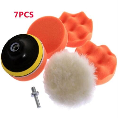 3/4/5/6/7'' Car Polishing Disc 7Pcs/Set Buffing Waxing Sponge Wool Wheel Polishing Pad Set For Removes Scratches Drill Attachmen