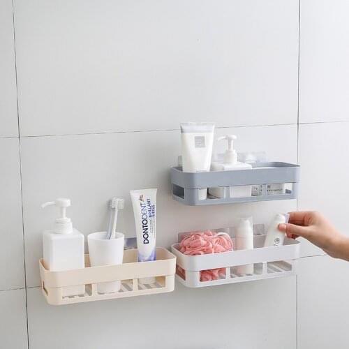 Bathroom Shelf Bathroom Adhesive Storage Rack Kitchen Home Decoration Corner Shower Shelf Rack Storage Rack Accessories 3 Color