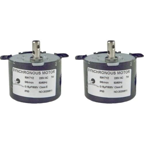 CHACNS Geared Motor Synchronous 50KTYZ 110V 5-6RPM Synchronous Reduction Motor Reversible