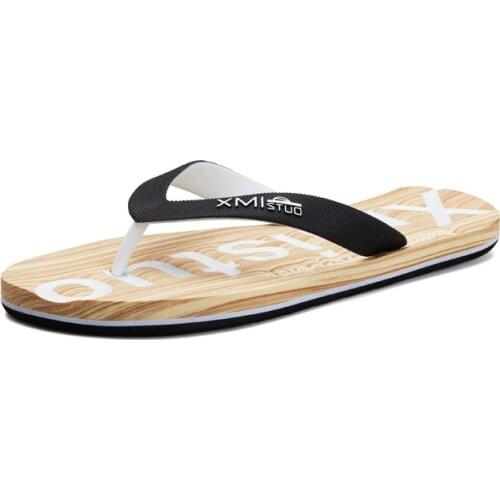 Summer Mens Slippers Wear Flip Flops Non-Slip Deodorant Sandals Personality Stripes Leisure Outdoor Tide Drags Beach Soft Shoes
