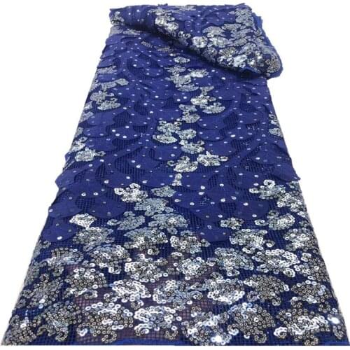 SJ Lace African Lace Fabric 2021 High Quality Sequins Lace Material French Mesh Lace Tulle Fabric For Wedding Dress Sewing r3-63