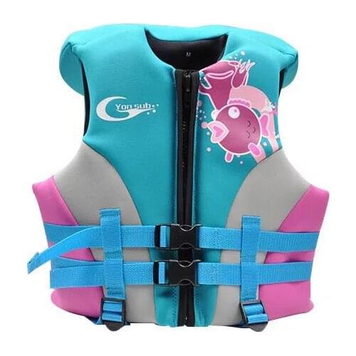 Foam Neoprene Carton Life Jacket For Kids Professional Children Snorkel&Swim Buoyancy Vest Thick And Warm Blue Free Shipping