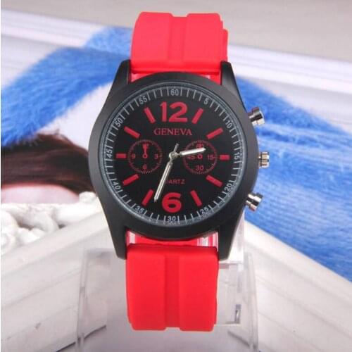 50pcs/lot DHL Free Shipping Sports Watch Geneva Silicone Watch Men Women Watches Hot Sell Favourite Watches Many Colours