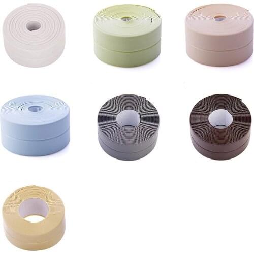 Kitchen PVC Waterproof Mildew Proof Tape Line Corner Seams Moisture Protection Collision Rubber Strip Wall Stickers