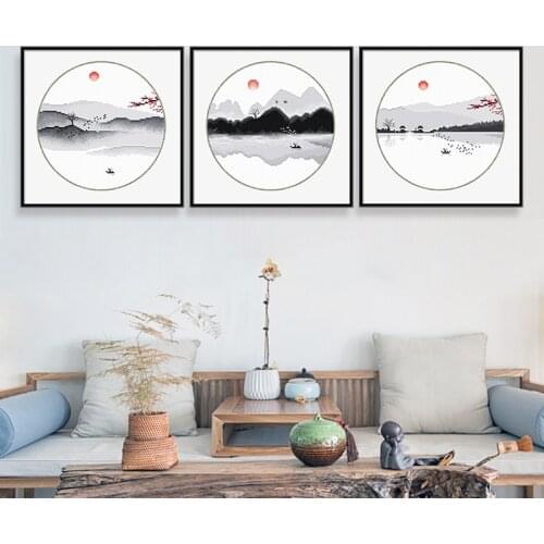 Вышивка бисером наборы Classical Chinese Pastoral Landscape Painting cross stitch kits embroidery needlework sets