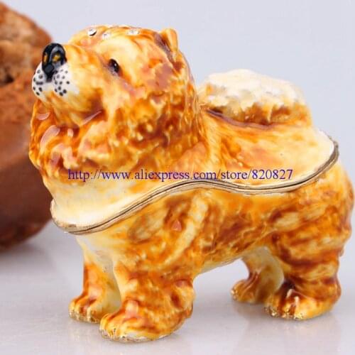 Dog Jewelry Trinket Box Antique Dog Miniature Dog Boxer Fingurine