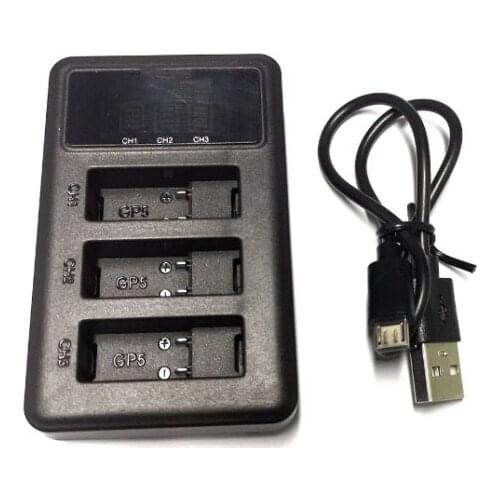 LCD USB Charger 3 Slots Battery Control Charger for GoPro hero 5 6 7 Black Action Camera Batteries Charger accessories
