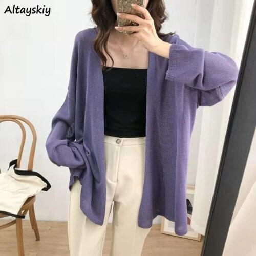 Jackets Women Oversize Plus Size M-4XL Knitting All-match Breathable Drop-shoulder Long Sleeve Outwear Female Korean Style Mujer