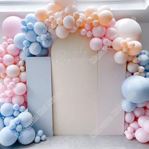165pcs Doubled Macaron Blue Wedding Birthday Party Backdrop Baby Shower Welcome Home Decoration Event Balloon Garland Arch Kits