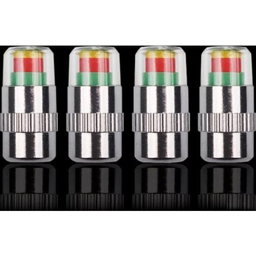 4PCS Monitor Gage Alert Sensor Indicator Tyre Stem Air caps Airtight Car Auto valve caps Pressure Indicator Valve Wheel Tires Va