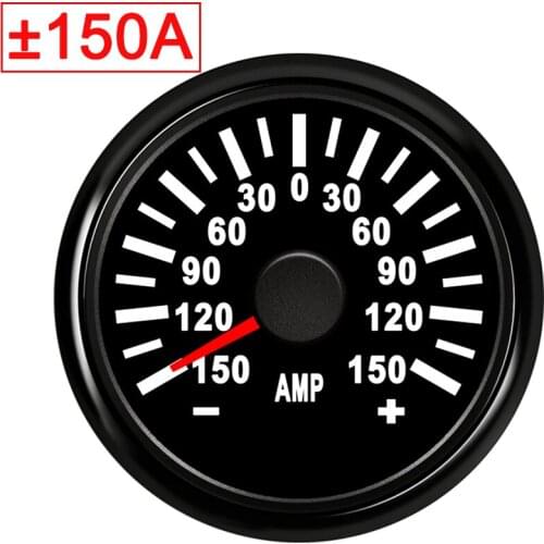 Amperemeter 150A painel universal moto Car boat 52mm AMP Current Meter Gauge 9-32v with red backlight for Car motorcycle Auto