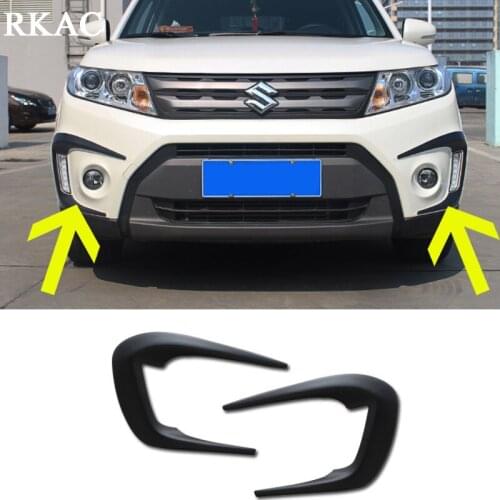 Car Styling 2pcs/set ABS Front Bumper Strip Retrofit Lamp Eyebrow Scuff Body Deocoration Sticker for Suzuki Vitara 2016-2017