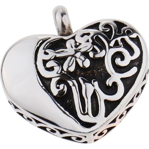 Stainless Steel Heart Shaped Hollow Ashes Lockets Urn Pendant for Necklace