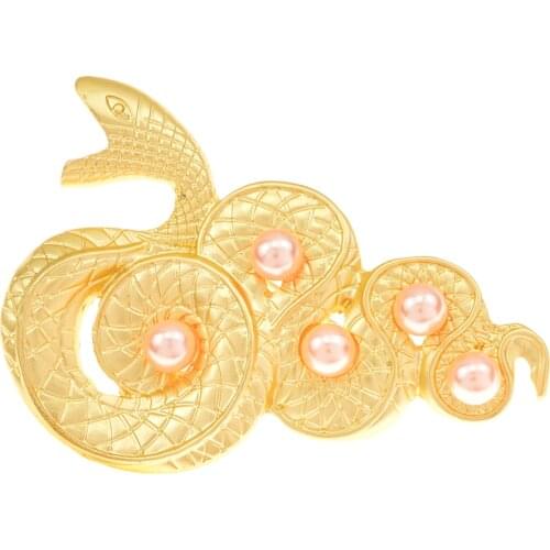 CINDY XIANG Creative Vivid Snake Brooches For Women And Men Metal Cute Animal Pearl Pins Party Casual Brooch Gifts For Friends