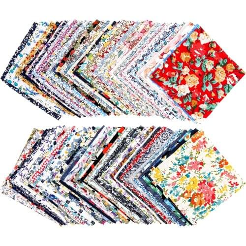 Dailylike 100 Pcs Patchwork Printed Floral Assorted Color Cotton Craft Fabric Patchwork Needlework DIY Handmade Material