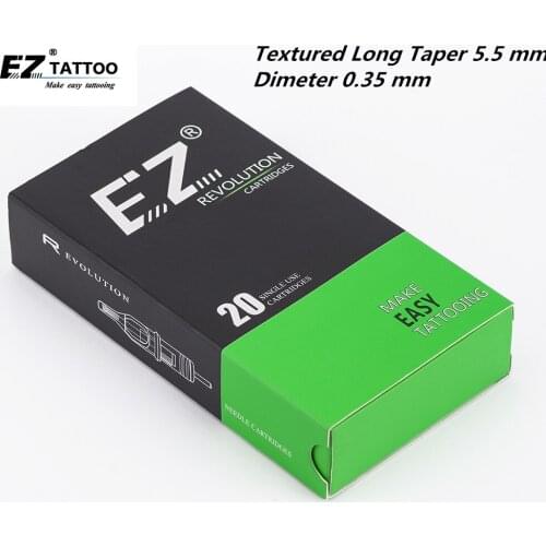 EZ Revolution Cartridge Needles #12 (0.35 MM) Magnum Textured Long Taper 5.5 MM for Rotary Machines & Grips 20PCS/Box