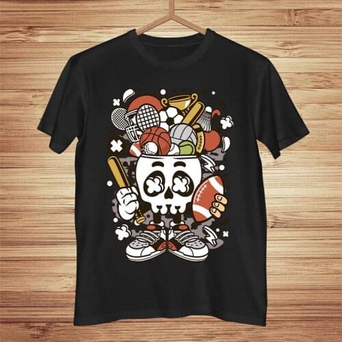 Graffiti Skull Print Mens T Shirts Women Funny Casual Summer Cotton T-Shirt Solid Color O Neck Short Sleeve Cute Tee Tops