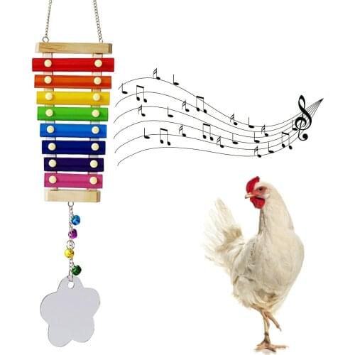 Xylophone Toy For Hens Suspensible Chicken Toys With 8 Metal Decorative Pendant Accessories G2