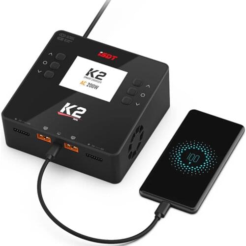 ISDT K2 DC 500W*2 AC 200W Dual Channel Balance Lipo Discharger Charger for Lipo NiMh Pb Battery RC FPV Racing Drone