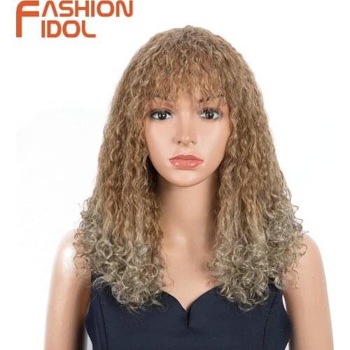 Brown Lolita Wigs With Bangs Goddess Style Black Short Curly Hair 18 Inches Anime Synthetic 613 Wig For White Women FASHION IDOL