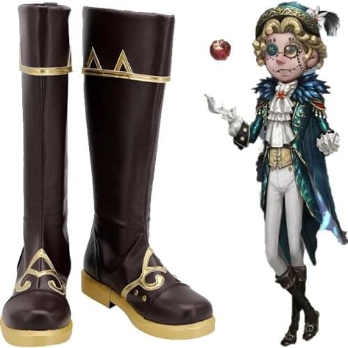 Game Identity V Acrobat Mike Morton Mr. Swifts Halloween Brown Cosplay Shoes Long Boots Leather Custom Hand Made