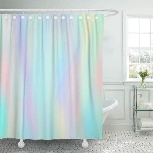 Colorful Blur Rainbow Hologram Iridescent Pastel Fantasy Unicorn Pattern Purple Blurred Shower Curtains 72"X72" Cute Decor