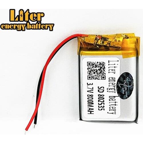 3.7V lithium battery 800MAH polymer battery 802535 For GPS MP3 MP4 MP5 LED Light PDA speakers small toy Rechargeable Li-ion Cell