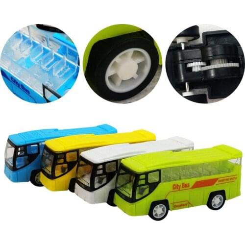 Cartoon Mini Bus Taxi Simulation Pull Back City Bus Model Children Educational Toys Little Bus Anime Model Buses For Kids Gifts