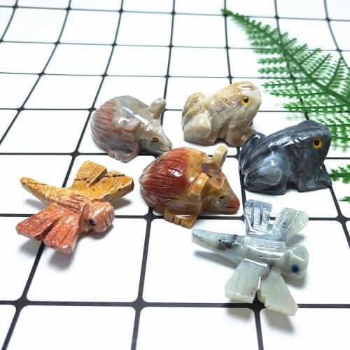 Natural Peru soapstone crystal anima Hand Carved so cute steatite quartz frog Reiki Healing love Gift Random color sending 2pcs