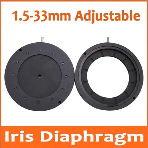 New 1.5-33mm Adjustable Metal Iris Diaphragm Aperture Condenser Digital Camera Microscope Adapter Light Regulator