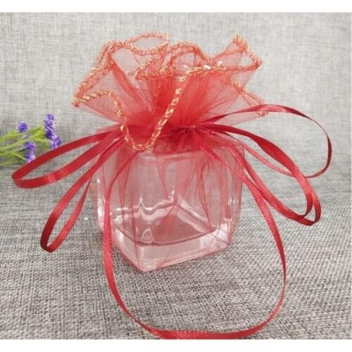 Organza Stone Parachute Drawstring Pouch Round 50li Package Red Color wedding Candy Cookie Delight Sac wedding bride mariage хна henna