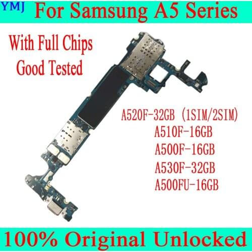 Original Motherboard for Samsung Galaxy A5 A510F A520F A500F A500FU A530F unlocked Mainboard With chips Good Working Logic board