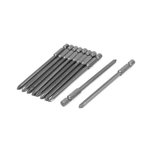 1/4" Hex Shank 100mm x 4.5mm PH1 Phillips Crosshead Screwdriver Bits 10pcs