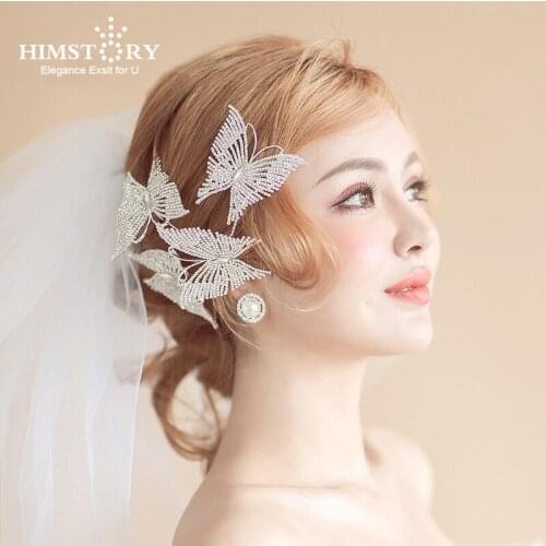 Super Fairy White Butterfly Full Crystal Wedding Hairband Newest Korean Wedding Hair Accessories HEadband Jewelry