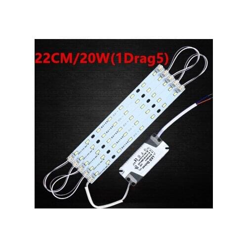 Led Ceiling Lamp Reconstruction Rectangular Light Bulb Light Bar Lamp Beads Core Board Lights White Bright 22cm 20W 1 Drag 3