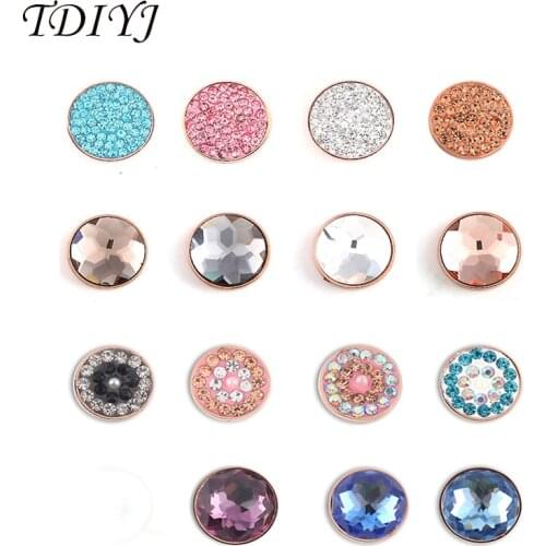 TDIYJ 1Pcs Top Sale 12MM Mixed Rose Gold Fashion Stainless Steel Magnetic Stone for My Coin Cambio Bangle Bracelets