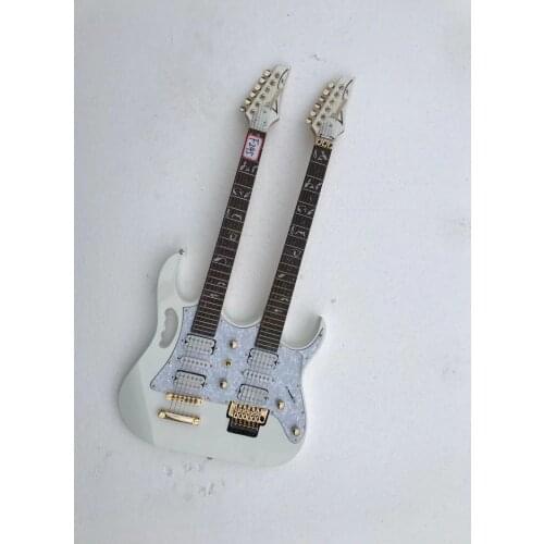 Top Custom IBZ Double Necks 6+6 Strings Electric Guitar Gold Wilkinson Machine head&Pickups Korean Floydrose Tremolo Free Ship