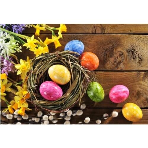 Brown wood plank Easter-egg day photo backdrops vinyl baby photography backgrounds for photography Studio kits fotografia GE-183