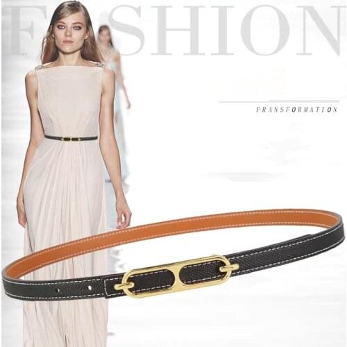 2020 new Luxury brand High quality Pig nose Letter H women real leather belts buckle dress jeans sweater waistband belt