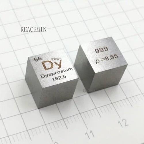 99.9% High Purity Dysprosium Dy 8.6g Carved Element Periodic Table 10mm Cube