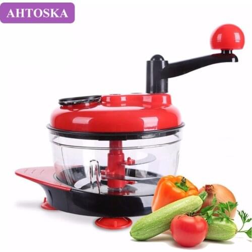 AHTOSKA Multi-Functional Food Processor Manual Food Chopper Meat Grinder Vegetable Chopper Egg Blender Kitchen Tools