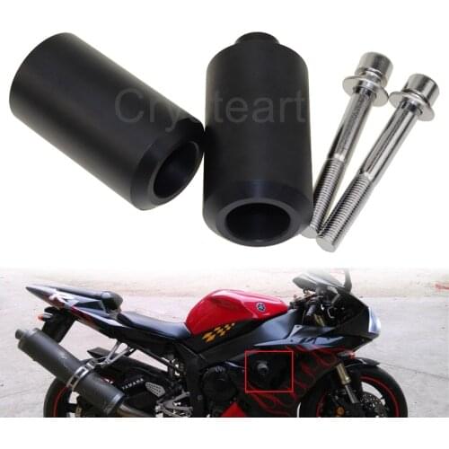 Motorcycle Accessories BLACK Frame Sliders Falling Crash Engine Protector For Yamaha YZFR1 YZF-R1 YZF R1 2002 2003 02 03