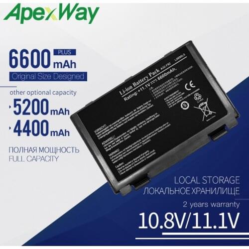 ApexWay 11.1V 6C New Laptop Battery for Asus a32-f82 a32-f52 F82 F52 k50ij k50 K51 k50ab k40in k50id k50ij K40 k50in k60 k61 k70